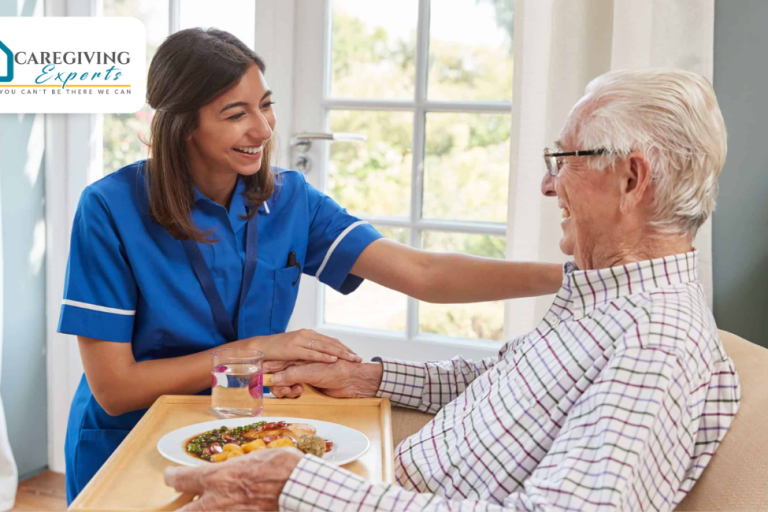 caregiving girl taking care of old men caregiving girl taking care of old men