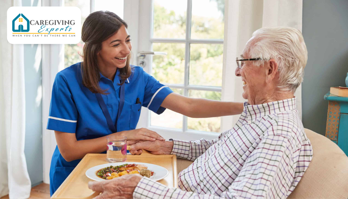 caregiving girl taking care of old men caregiving girl taking care of old men